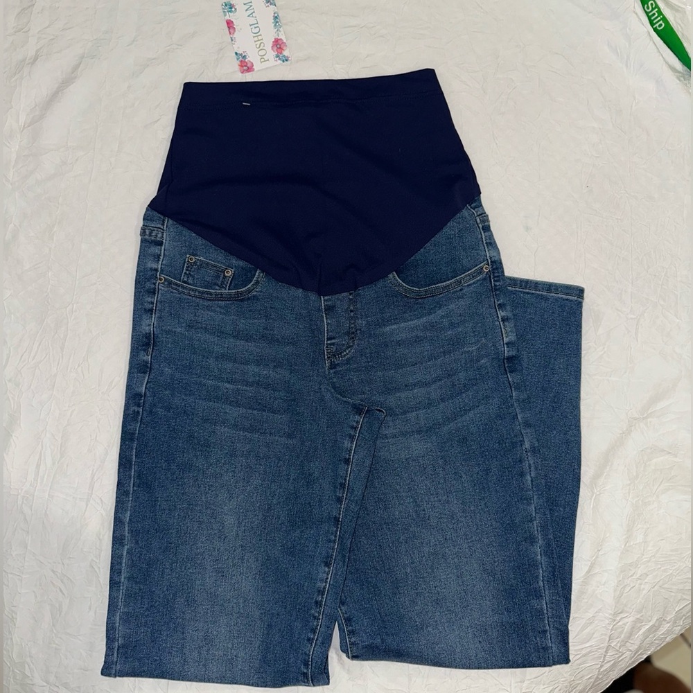 Women's Blue Denim Maternity Jeans